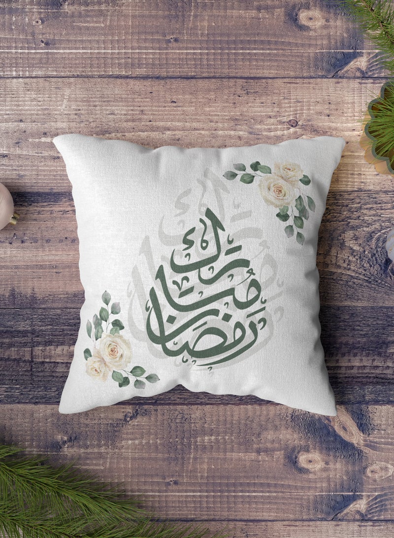 LOWHA Polyester Pillowcase Cushion Cover with Ramadan Mubark and Flowers Design - Image 4