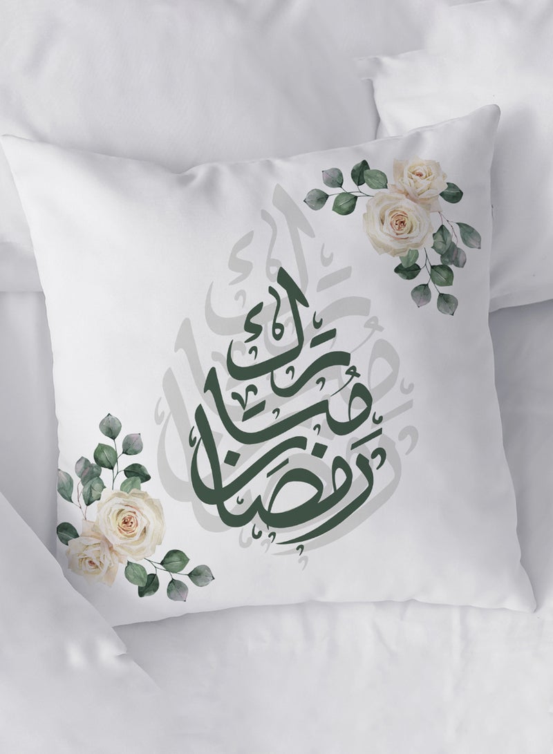 LOWHA Polyester Pillowcase Cushion Cover with Ramadan Mubark and Flowers Design - Image 2