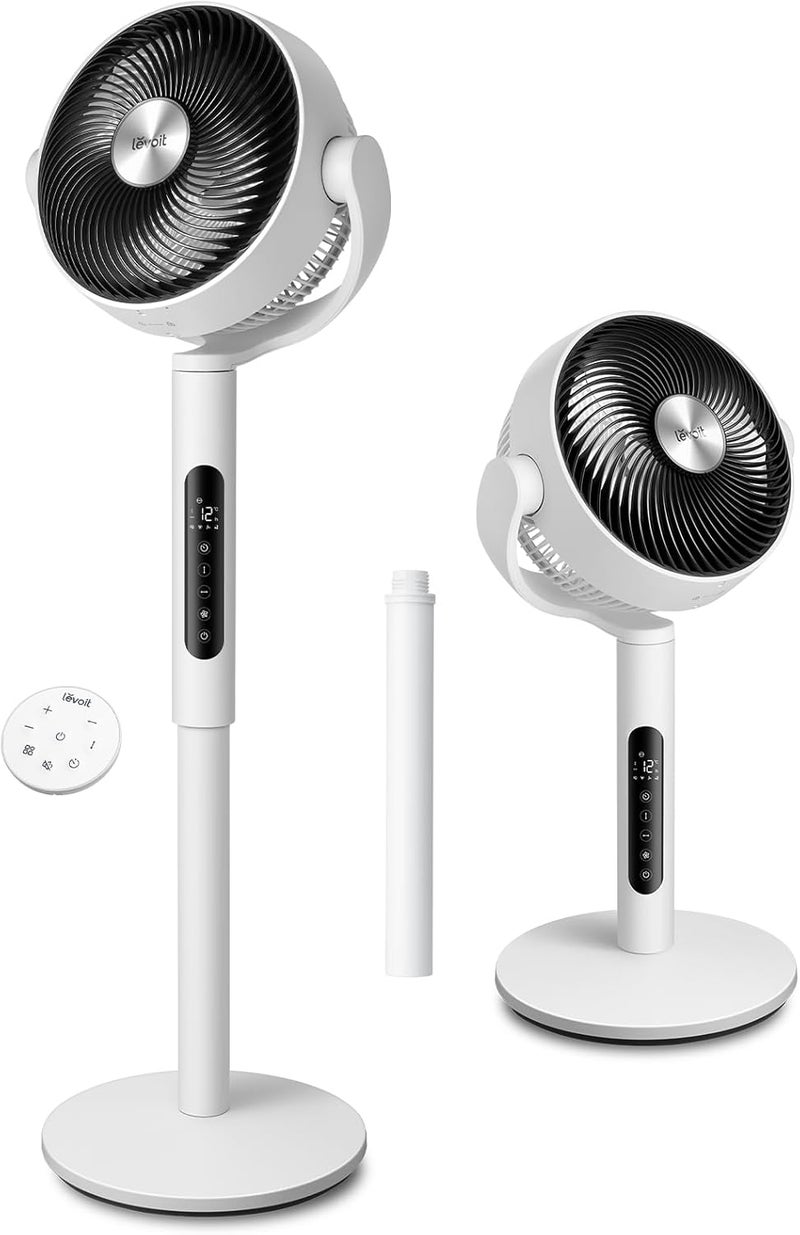 Levoit 20dB Quiet Pedestal Fan with Remote Control - 12 Speeds, 4 Modes, Adjustable Height, 90°+120° Oscillation 30 W LPF-R432-WUK Pure White - Image 1
