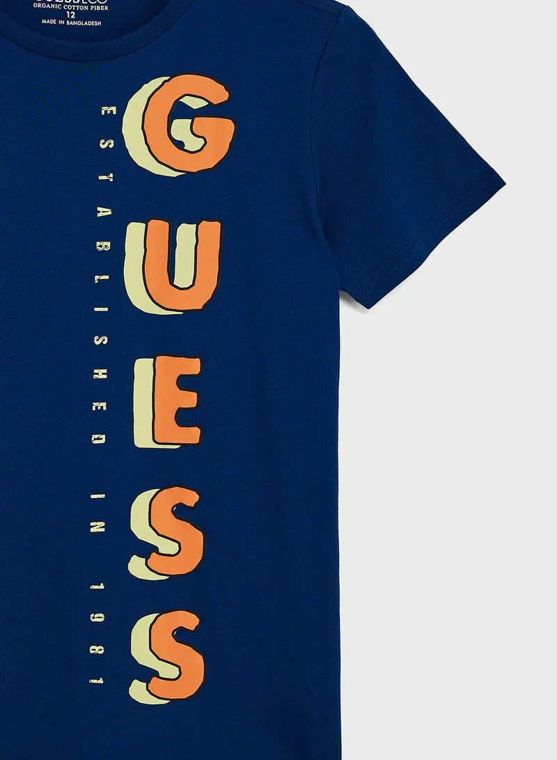 GUESS Youth Vertical Logo T-Shirt