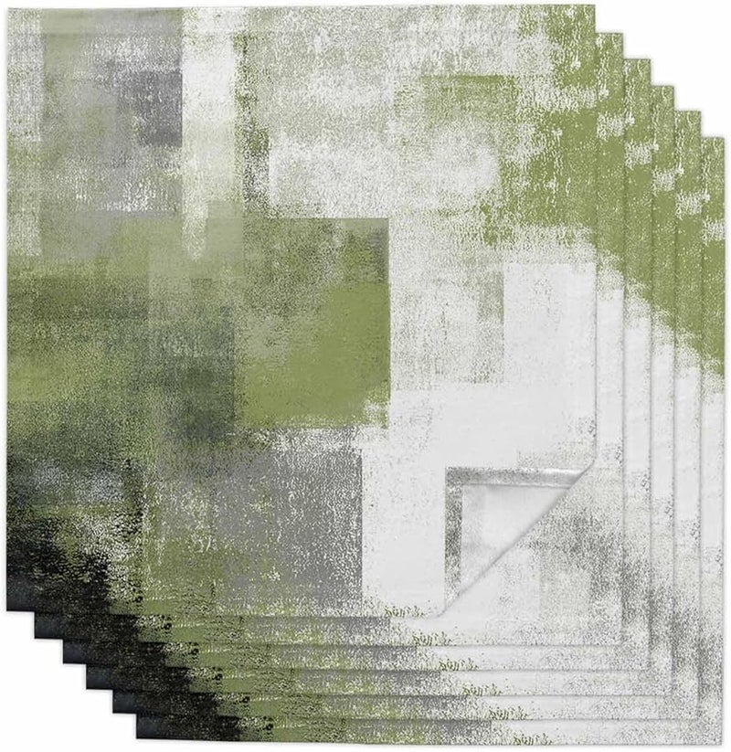 Sage Green Gray Cloth Napkins Set of 6 20x20 Inch Washable Table Decor - Image 2