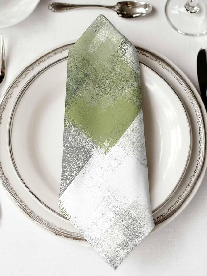 Sage Green Gray Cloth Napkins Set of 6 20x20 Inch Washable Table Decor - Image 3