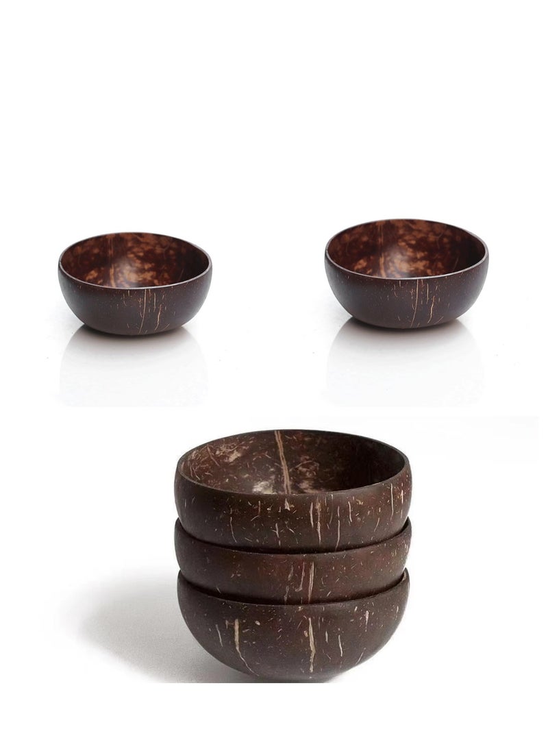 Laseta 5-piece Natural Raw Coconut Shell Bowl Brown (D)13cm+ 600ml  - Image 1