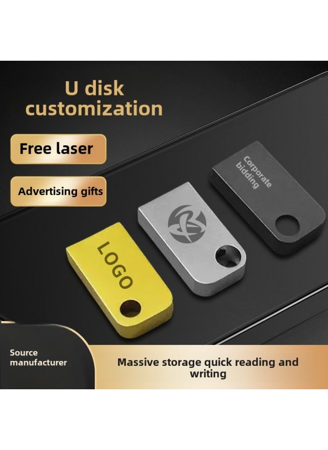 Mini Car USB Mini Music USB 64G Metal Portable USB Lossless High-speed USB Logo Can Be Changed-Color:Frosted Gunmetal Color-Capacity:32GB  - Image 2
