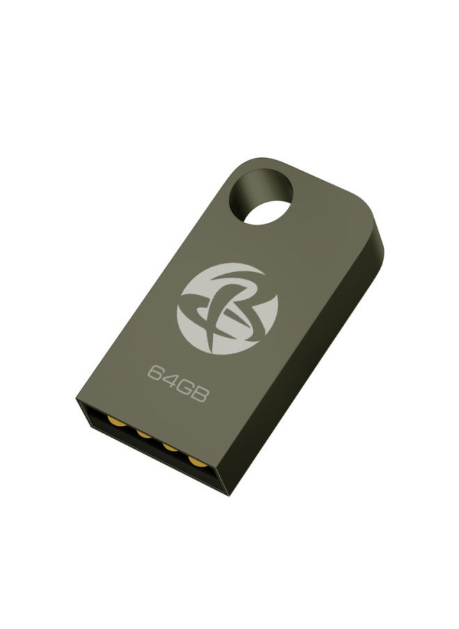 Mini Car USB Mini Music USB 64G Metal Portable USB Lossless High-speed USB Logo Can Be Changed-Color:Frosted Gunmetal Color-Capacity:32GB  - Image 1