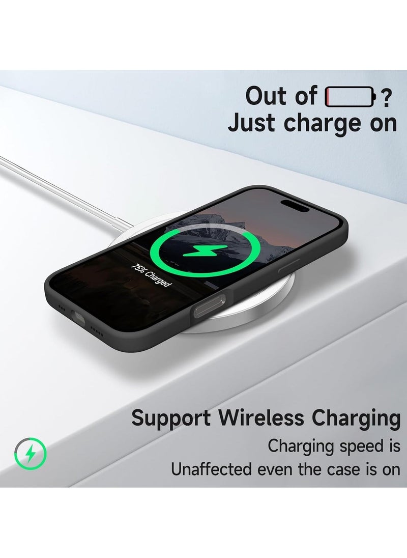 Raxoom "iPhone 16 Pro Max Soft Liquid Silicone Case - Shockproof Full Body Protection with Matte Finish & Microfiber Lining (Black)" - Image 5