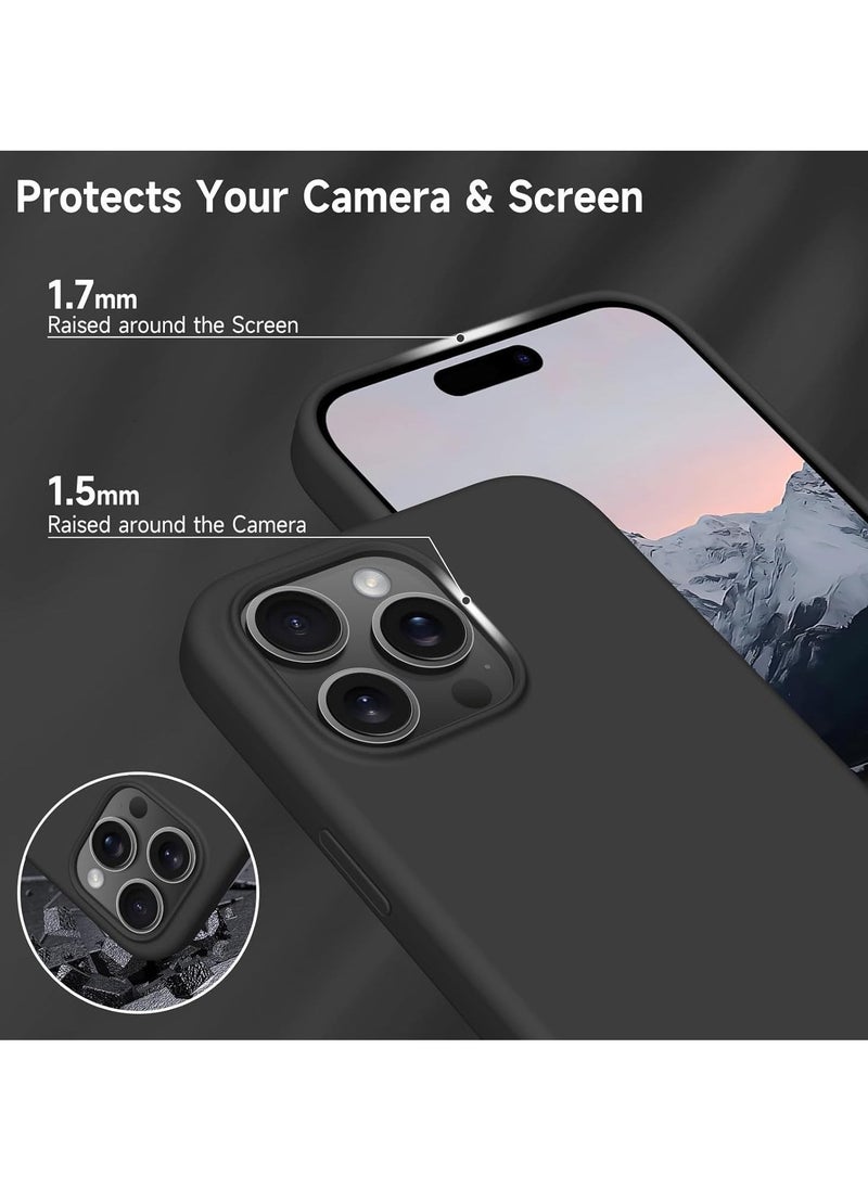 Raxoom "iPhone 16 Pro Max Soft Liquid Silicone Case - Shockproof Full Body Protection with Matte Finish & Microfiber Lining (Black)" - Image 3