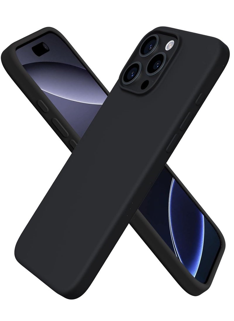 Raxoom "iPhone 16 Pro Max Soft Liquid Silicone Case - Shockproof Full Body Protection with Matte Finish & Microfiber Lining (Black)" - Image 1