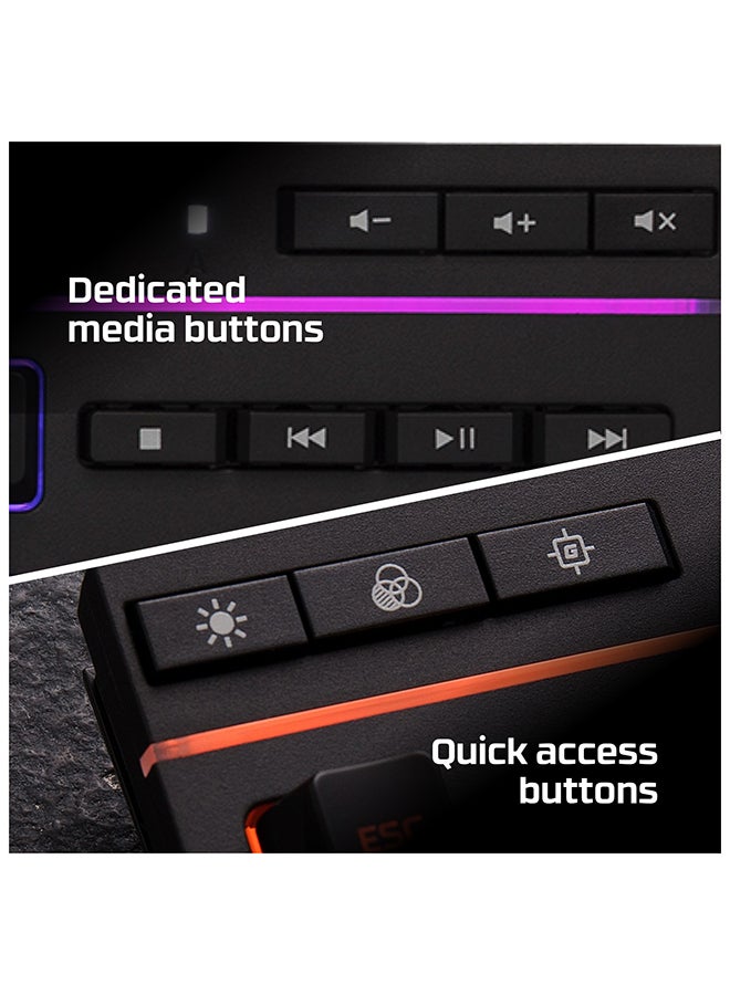 HyperX Alloy Core RGB - Gaming Keyboard, Membrane Switch, 5 Zones Multi-Color Customization, 6 LED Modes & 3 Brightness Levels, 1000Hz, Multi-Key Anti-Ghosting ,Acceleration, Game Mode | 4P4F5AA#ABA - Image 4