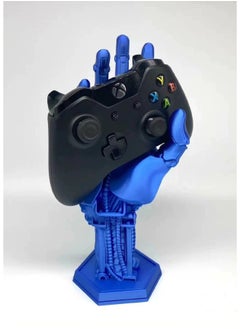 Cyberpunk Manipulator Handle Bracket 2077 Johnny Silver Hand Surrounding XBOX PS4/5 Handle Round Bottom Ornaments-Color:Silk Blue-Specifications:Left Hand Round Bottom