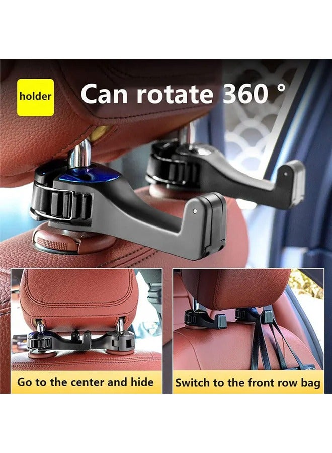 Generic 2 PCS Universal 2 in 1 Car Seat Hooks for Purses and Bags with Phone Holder, Automobile Headrest Handbag Holder Hangers Organizers, Multifunctional Car Hanger Hooks Blue  - Image 4
