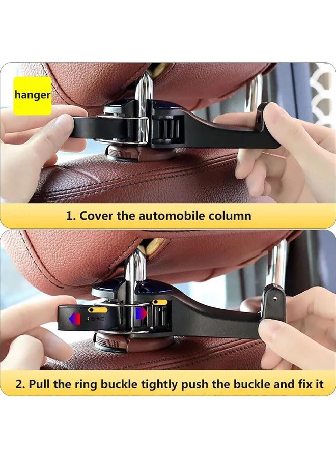 Generic 2 PCS Universal 2 in 1 Car Seat Hooks for Purses and Bags with Phone Holder, Automobile Headrest Handbag Holder Hangers Organizers, Multifunctional Car Hanger Hooks Blue  - Image 5