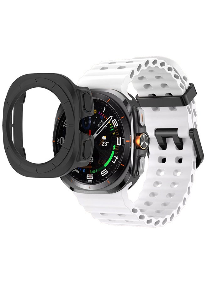CATANES (for Samsung Galaxy Watch 7 Ultra 47mm) 2 Packs Silicone Band and Case, Soft Ocean Silicone Sport Strap Replacement Accessory  - Image 2