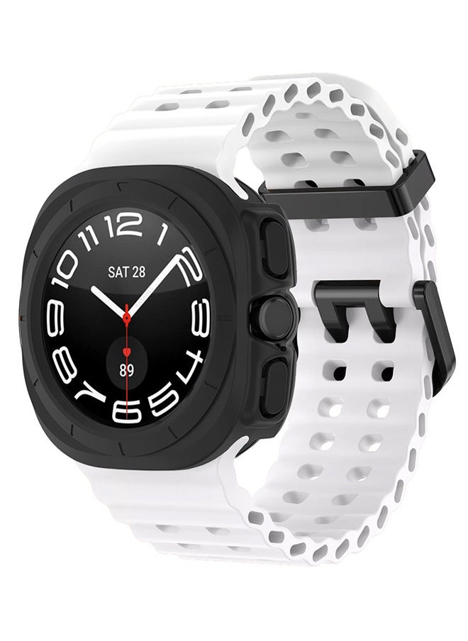 CATANES (for Samsung Galaxy Watch 7 Ultra 47mm) 2 Packs Silicone Band and Case, Soft Ocean Silicone Sport Strap Replacement Accessory  - Image 3