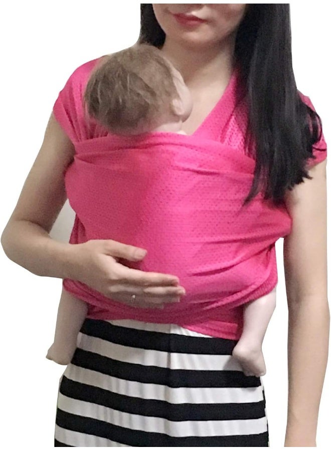 Vlokup حمالة فلوكوب للأطفال حديثي الولادة، الرضع، الأطفال الصغار | شبكة خفيفة الوزن وقابلة للتمدد | مثالية للصيف، المسبح، الشاطئ، السباحة | هدية استحمام مثالية باللون الوردي - Image 1