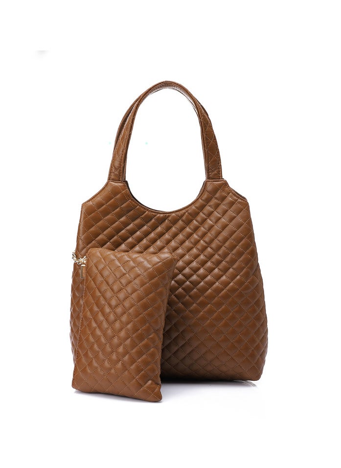 Mr.joe - Mr Joe Camel Quilted Tote Bag with Pouch -4124 - Image 1