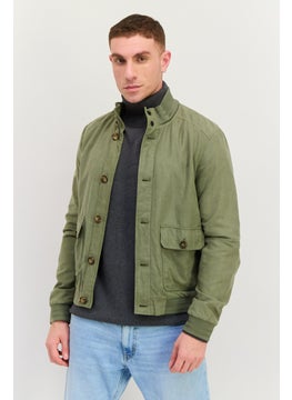 GEOX Men Solid Jacket Shirt, Olive  - Image 1