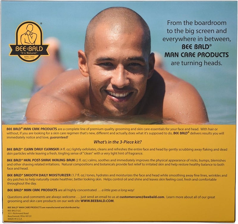 Bee Bald 3 Piece Daily Skin Care Regimen Kit - Image 3