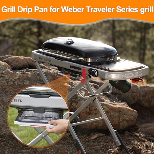 SafBbcue 67047 Grease Catch Pan Drip Pan for Spirit II E/S 210, E/S 220 Spirit II E/S 310, E/S 320, E/S 330 Genesis II 200 300 Grease Drip Tray with 12pcs Aluminum Foil Liner - Image 5