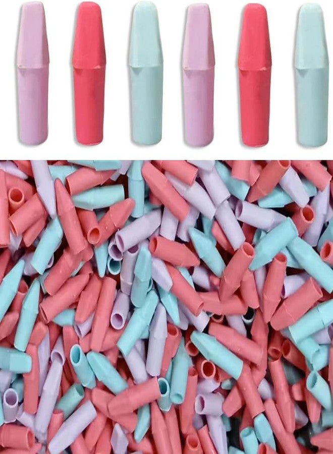 HSNOHSN 40 Pcs Pencil Top Erasers, Cap Pencil Eraser Toppers, Erasers Cap for Home School Classroom Office, 3 Colors - Image 1