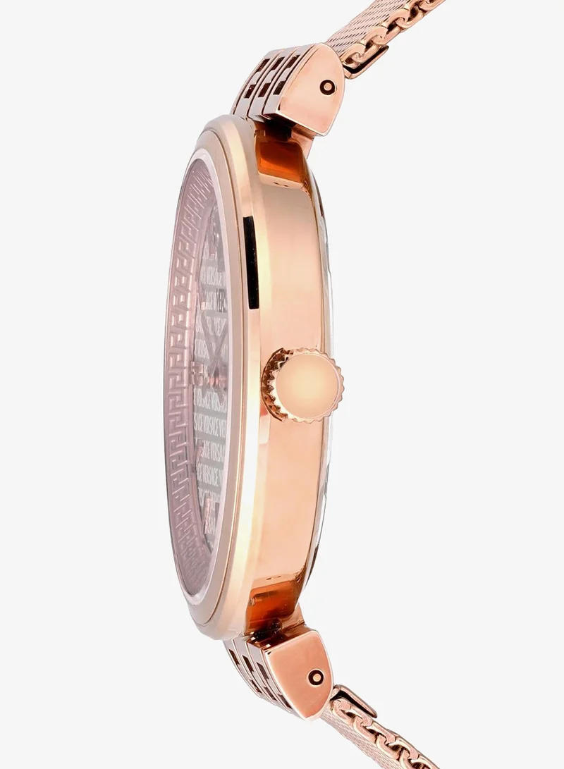 Versace Pink Mythos Quartz Silver Dial Watch for Women | Best Price UAE