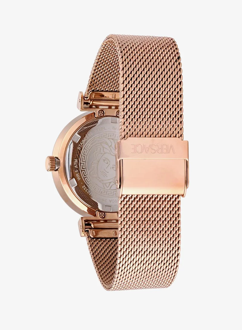 Versace Pink Mythos Quartz Silver Dial Watch for Women | Best Price UAE