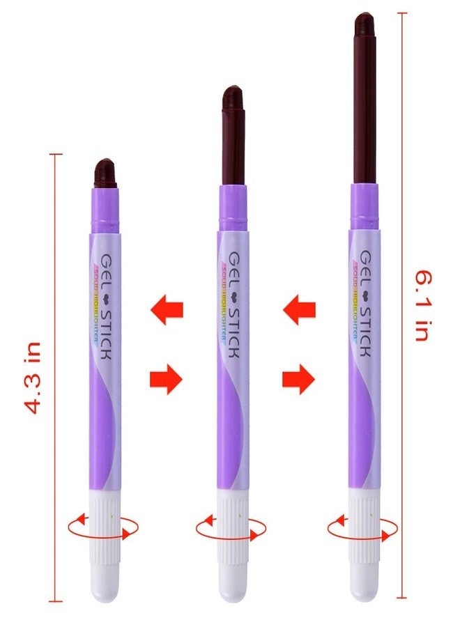 SAMVARDHAN Gel Highlighters Solid Highlighter Stick Cute Cool Novelty Solid Accent Pen Office School Supplies Student Children (6 Assorted Color) - Image 4