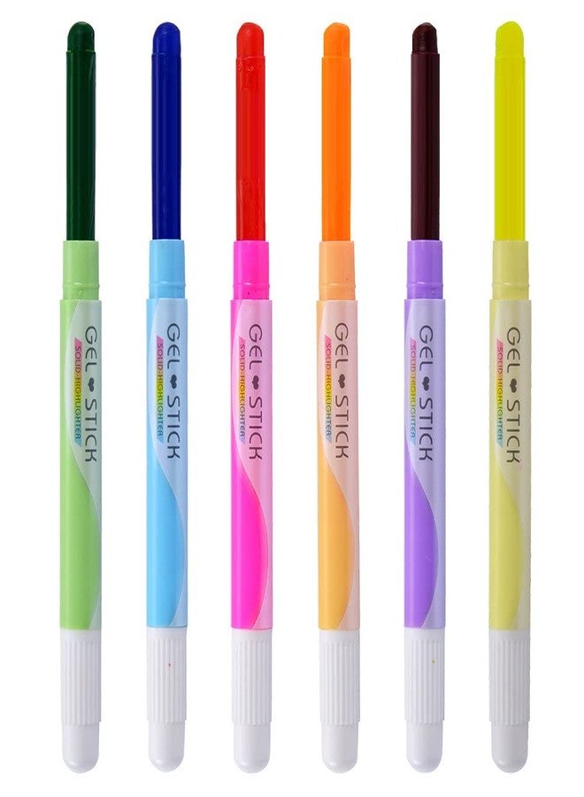 SAMVARDHAN Gel Highlighters Solid Highlighter Stick Cute Cool Novelty Solid Accent Pen Office School Supplies Student Children (6 Assorted Color) - Image 5