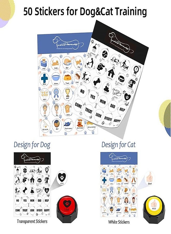 RIBOSY Dog Buttons for Communication, 10 Pcs Dog Speech Training Buzzers with 50 Training Stickers, Train Your Dog to Voice What They Want - Image 3