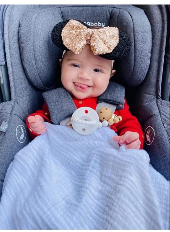 CellElection 9 Pack Mouse Ears Sequin Headbands 6Inch Large Big Sparkly Glitter Sequin Hair Bows Soft Nylon Hairbands Hair Accessories For Baby Girls Newborns Infants Toddlers Babies… - Image 3