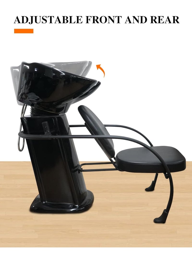 Meishida Shampoo Backwash Chair Station Steel Frame Ceramic Basin Hair Wash Bowl for Men & Women Beauty Salon, Barbershop, Hair Spa Furniture  - Image 5
