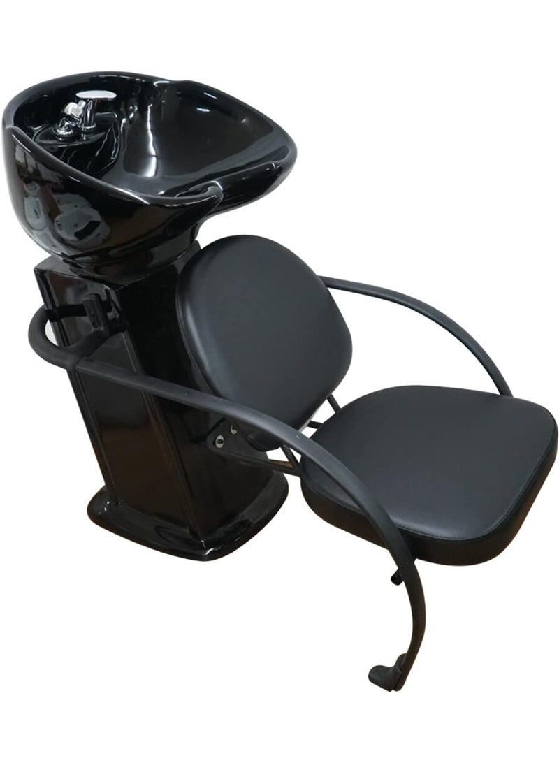 Meishida Shampoo Backwash Chair Station Steel Frame Ceramic Basin Hair Wash Bowl for Men & Women Beauty Salon, Barbershop, Hair Spa Furniture  - Image 1