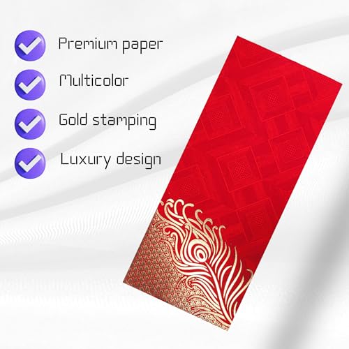 Fonsie cash shagun fancy mor pankh design envelopes pack of 25 for gifting money on wedding gift, baby shower gift, shagun, family gatherings(Multicolor). - Image 2