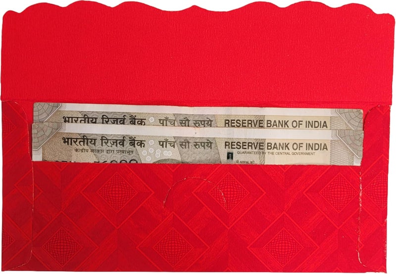 Fonsie cash shagun fancy mor pankh design envelopes pack of 25 for gifting money on wedding gift, baby shower gift, shagun, family gatherings(Multicolor). - Image 5