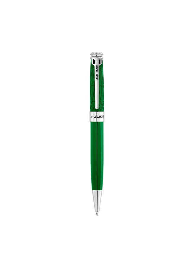 POLICE Badoni Dark Green Body Stainless Steel Pen with Blue Ink  - Image 1