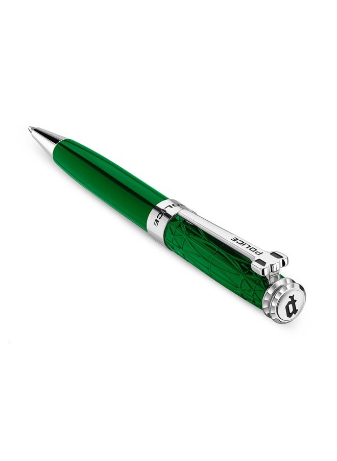 POLICE Badoni Dark Green Body Stainless Steel Pen with Blue Ink  - Image 2