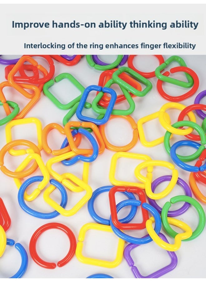 Generic - Educational Training Baby Toys Fine Movements Geometric Buckle Assembling Building Blocks Children's Mindful Assembling Chain Thinking-Color:Screw Nut Pairing 500g Color Mixed Nut Screw Quantity Random - Image 1