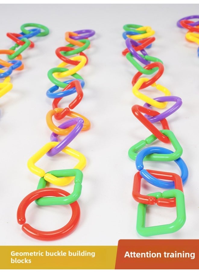 Generic - Educational Training Baby Toys Fine Movements Geometric Buckle Assembling Building Blocks Children's Mindful Assembling Chain Thinking-Color:Screw Nut Pairing 500g Color Mixed Nut Screw Quantity Random - Image 1