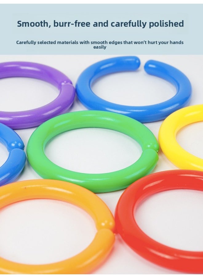 Generic - Educational Training Baby Toys Fine Movements Geometric Buckle Assembling Building Blocks Children's Mindful Assembling Chain Thinking-Color:Screw Nut Pairing 500g Color Mixed Nut Screw Quantity Random - Image 1