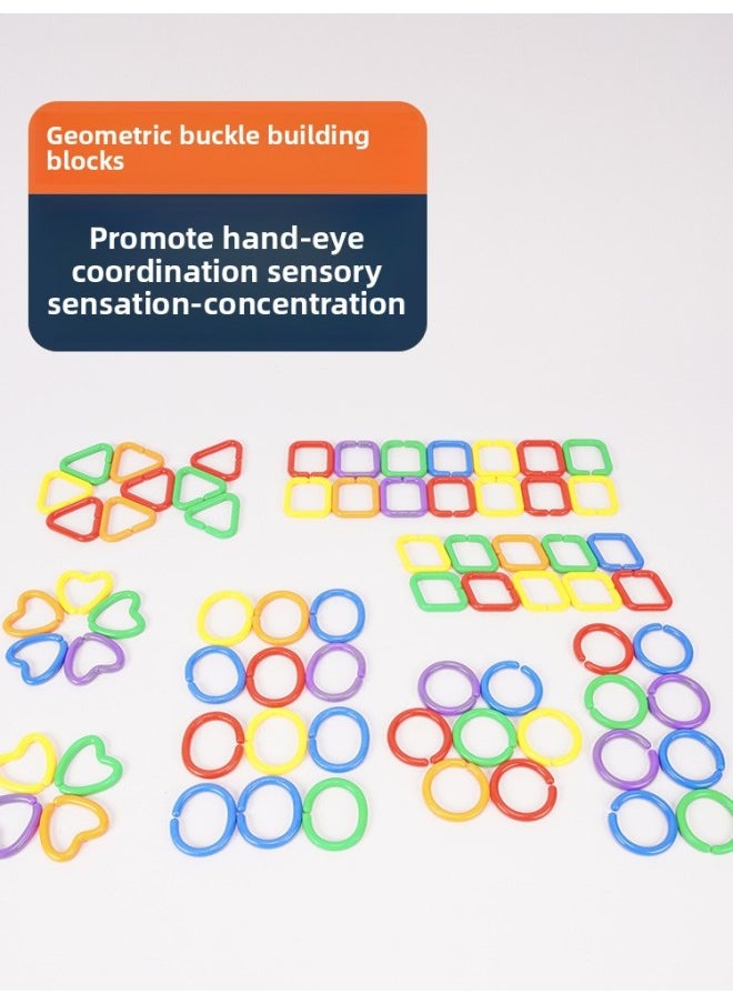 Generic - Educational Training Baby Toys Fine Movements Geometric Buckle Assembling Building Blocks Children's Mindful Assembling Chain Thinking-Color:Screw Nut Pairing 500g Color Mixed Nut Screw Quantity Random - Image 1