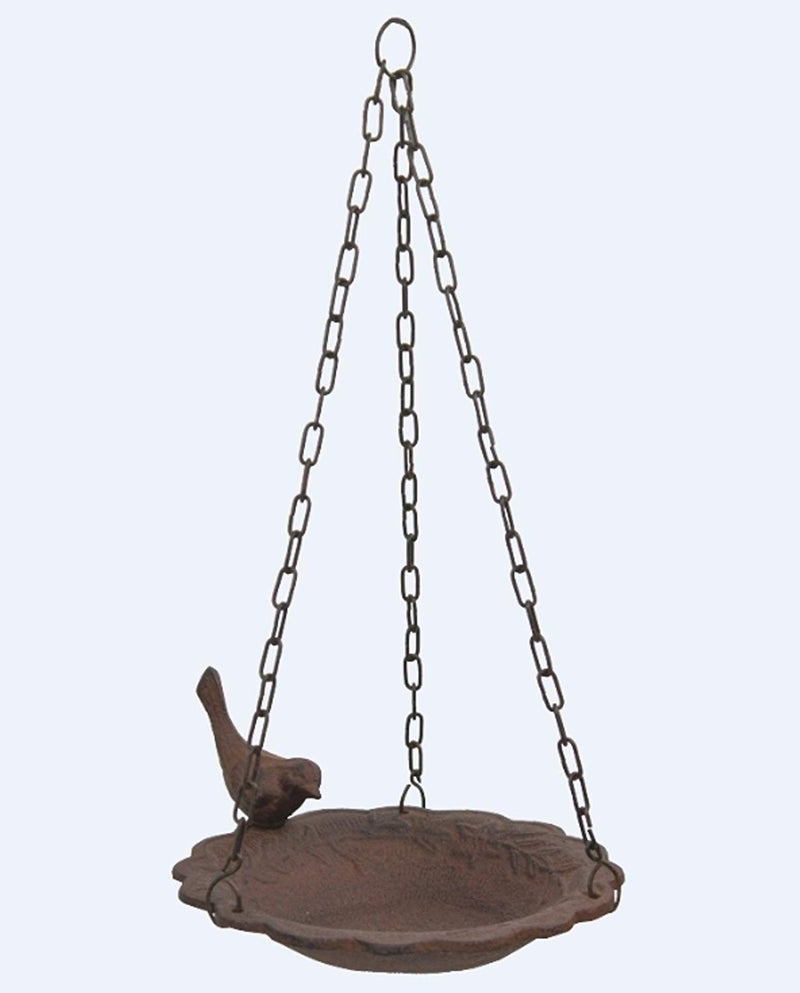 Upper Deck Hanging Birdbath Feeder Cast Iron Patio Garden Yard - Image 2