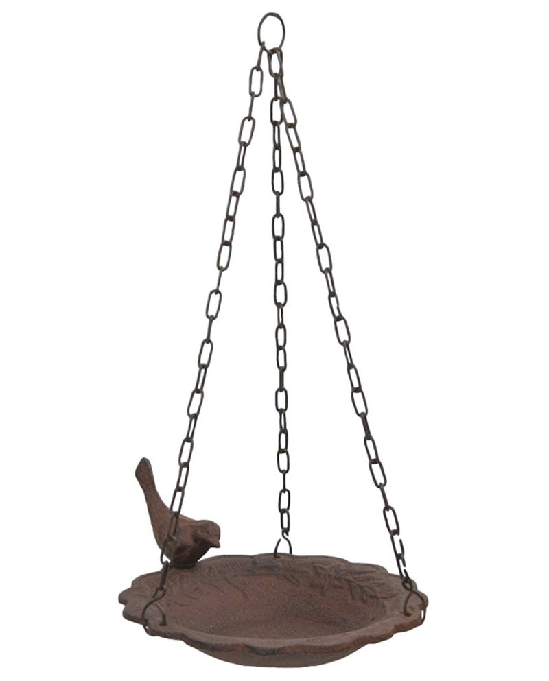 Upper Deck Hanging Birdbath Feeder Cast Iron Patio Garden Yard - Image 1