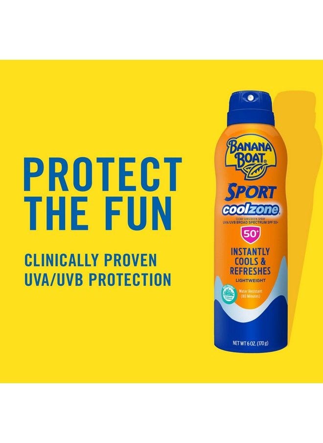 BANANA BOAT Banana Boat Sport Cool Zone Spf 50 Sunscreen Spray | Sport Sunscreen Spray Spf 50 Clear Sunscreen Spray Banana Boat Sunscreen Spray Spf 50 Oxybenzone Free Sunscreen Pack Spf 50 6Oz Each Twin Pack  - Image 3