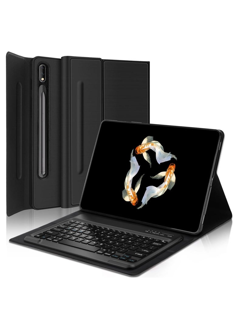TIGER 2022 Samsung Galaxy Tab S9 Ultra / S8 Ultra Keyboard Protective Case 14.6 Inch | Slim Smart Cover with Multi-Use Bluetooth Keyboard, S Pen Holder | Protective Case for Galaxy Tab S9 Ultra, Black - Image 1