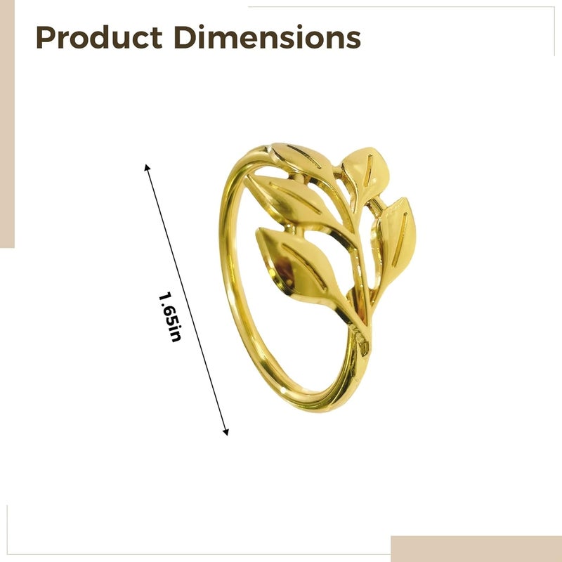 Gold Leaf Design Elegant, 35 Pcs Zinc Alloy Rings Napkin, for Banquets Weddings and Ideal Formal Events, and Table Decor Styling Napkin Great for - Image 2