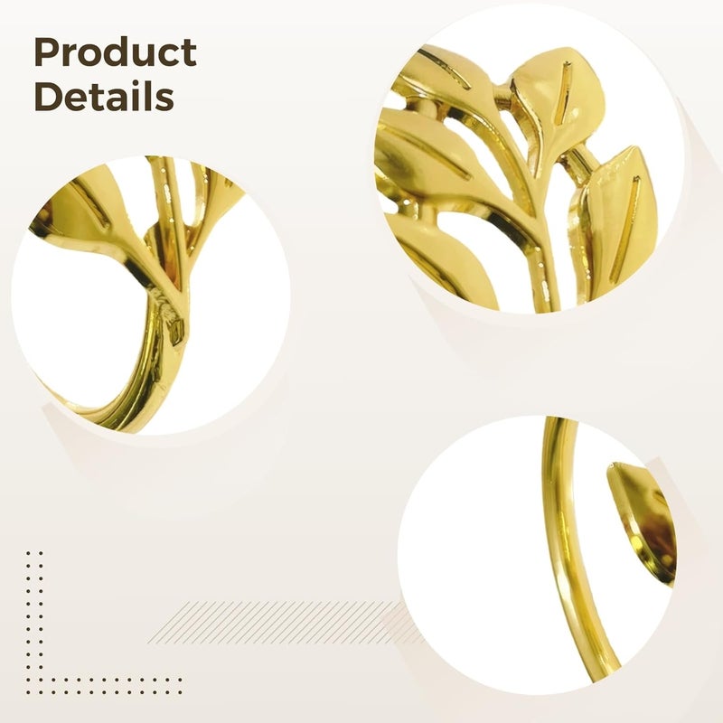 Gold Leaf Design Elegant, 35 Pcs Zinc Alloy Rings Napkin, for Banquets Weddings and Ideal Formal Events, and Table Decor Styling Napkin Great for - Image 5