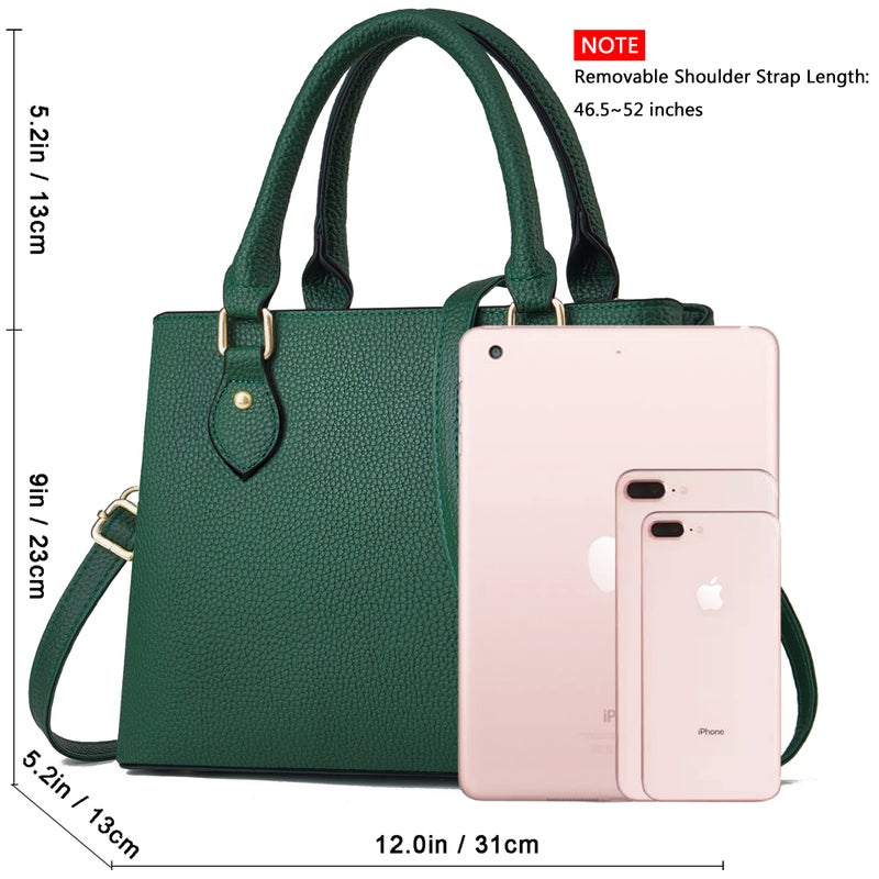 CHICAROUSAL Purses and Handbags for Women Leather Crossbody Bags Women's Tote Shoulder Bag (Dark Green cc) - Image 5