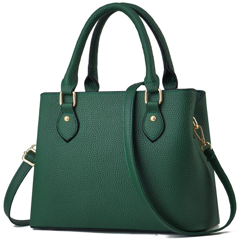 CHICAROUSAL Purses and Handbags for Women Leather Crossbody Bags Women's Tote Shoulder Bag (Dark Green cc) - Image 1