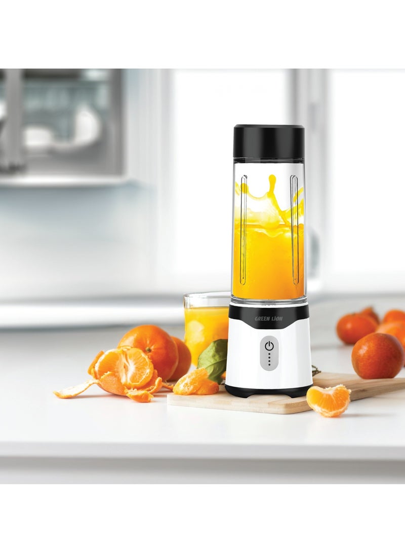 GREEN LION Summer Mate Portable Blender 500ml/350ml Capacity / Self Cleaning / BPA Free / Portable Design / 6-Blades Powerful / Type-C Charging / High Battery Capacity / Strong Power / PCTG Food Grade - Black & White - Image 2