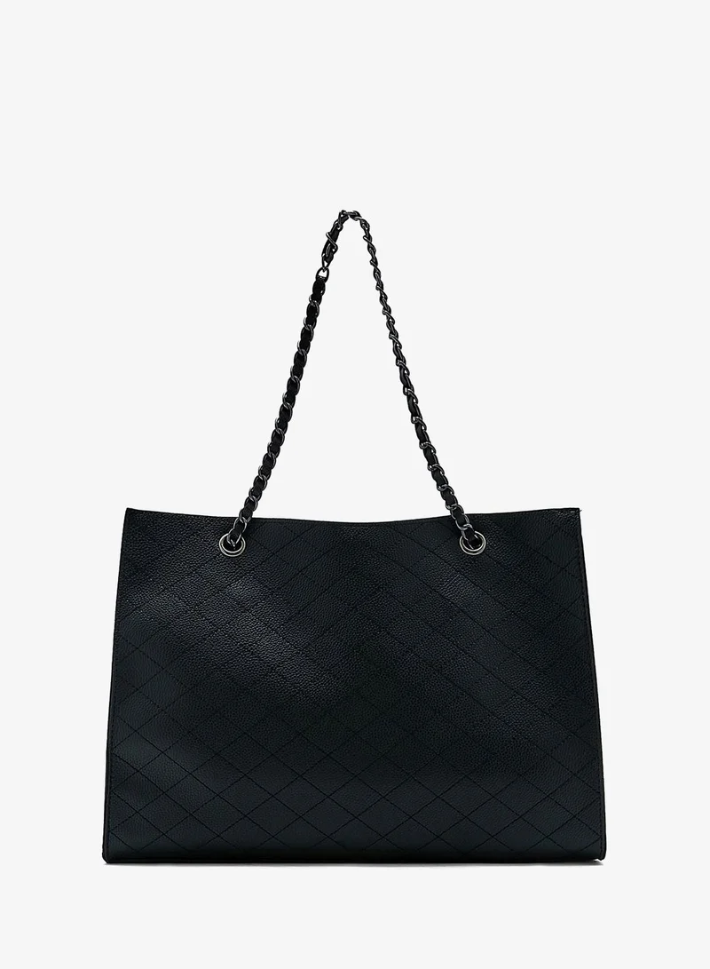 ELLA Quilted Chain Handle Tote Handbag